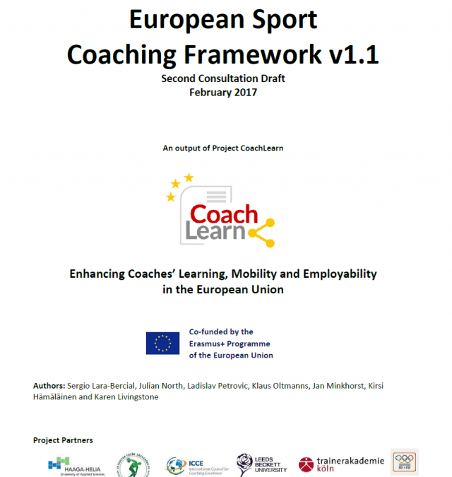  The Second Consultation Draft of the European Sport Coaching Framework Has Been Released
