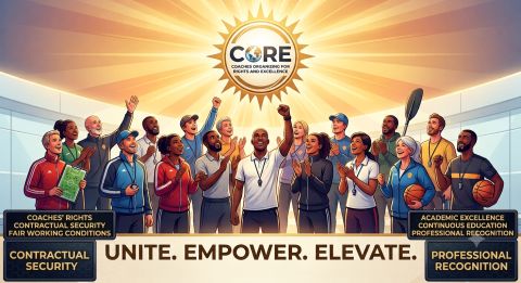 Coaches from different sports united under CORE: Unite, Empower, Elevate.